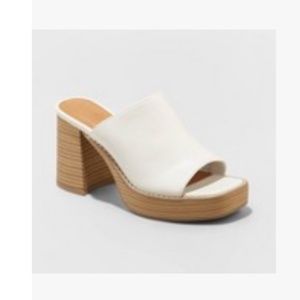 Target gabby universal thread platform heels white stacked wood heel